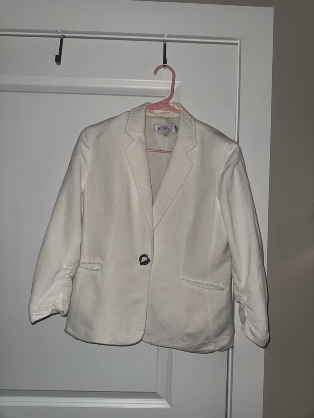 Kasper Ladies Cream Single-Button Blazer